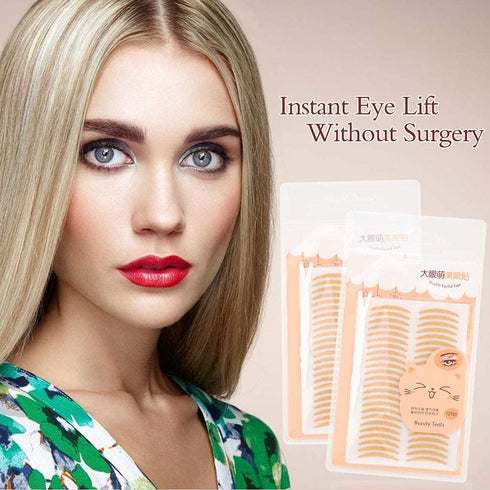 Ultra Invisible Double Eyelid Tapes, Medical Grade Latex Free, Instant Eye Lift, Hypoallergenic Fiber