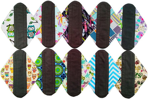 JOBEBE 10PCS (MC12-10) Mama Cloth/Menstrual Pads/Reusable Sanitary Pads Panty Liner