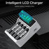 MXBatt 1.5V 3500mWh 4 Packs 1500 Rechargeable AA Batteries with Charger, High Capacity, Lithium Batteries Cycles