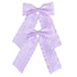 Light Purple Silky Satin Ruffle Ribbon Hair Bow Clips for Girls, Cute Handmade Ponytail Holder Accessories