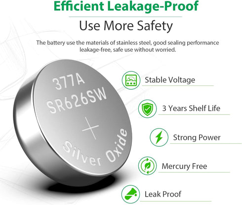 LiCB 20 Pack SR626SW 377 626 1.5V Button Cell Watch Batteries
