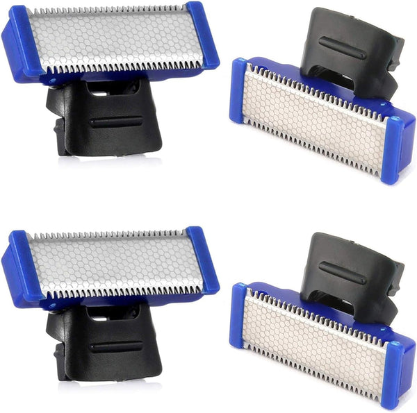 Replacement Heads for Microtouch Solo Mens Shaver, Electric Micro Trimmer (Pack of 4)