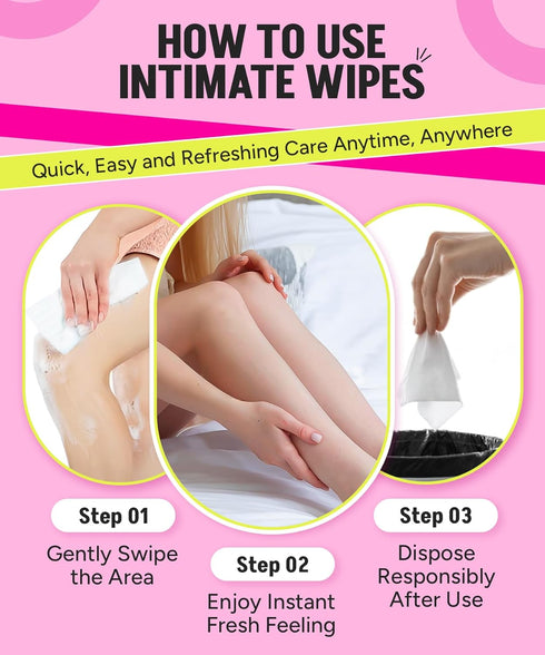 TASTE THE SWEET SPOT 10ct SWEET SPOT Flushable Feminine Wipes for Odor Control, pH Balance - Paraben-Free & Vegan
