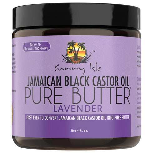 Sunny Isle Lavender Jamaican Black Castor Oil Pure Butter, 4oz, Stimulates Hair Growth, Effective Moisturizer