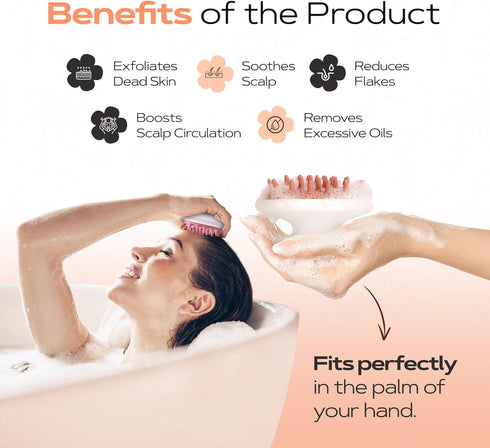 KAMEDIS Fillable Scalp Massager Brush - Silicone Gentle Scalp Scrubber for Dandruff, Suitable for Men & Women