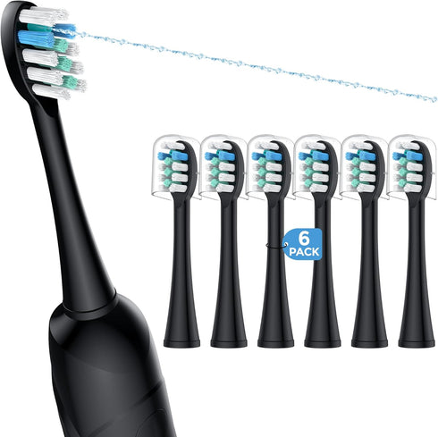 6 Pack Replacement Heads for WaterPik Sonic Fusion 2.0, FitMount Flossing Brush Head for SF-01 SF-02 and 2.0 SF-03 SF-04