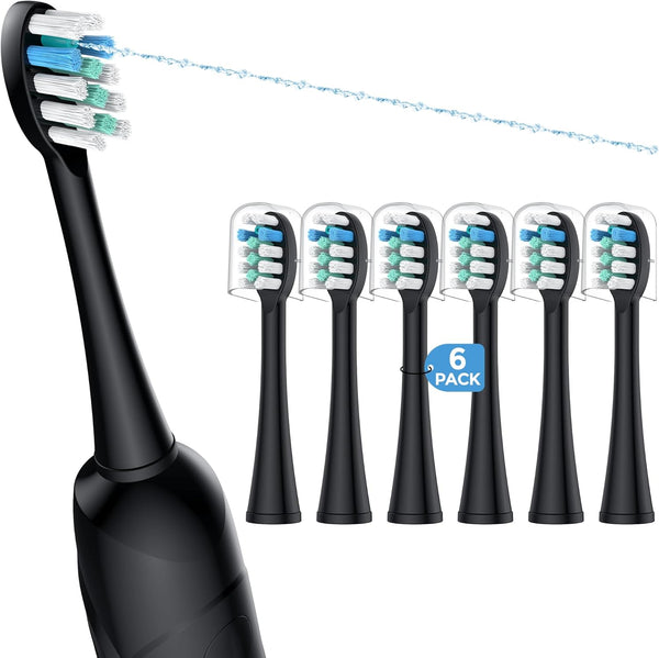 6 Pack Replacement Heads for WaterPik Sonic Fusion 2.0, FitMount Flossing Brush Head for SF-01 SF-02 and 2.0 SF-03 SF-04
