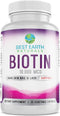 Biotin 10,000mcg Extra Strength Vitamin Supplement for Hair Growth, Strong Nails, Healthy Skin