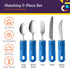 Special Supplies Adaptive Utensils 5-Piece Kitchen Set, Non-Slip Handles for Hand Tremors, Arthritis, Stainless Steel