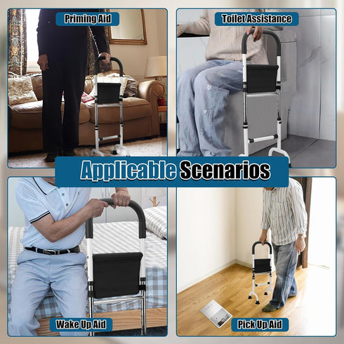 ZWPARTS 6 (30.7-36.6") 300lb Stand Assist Aid for Elderly - Adjustable Heights Capacity, Carbon Steel Frame, Non-Slip