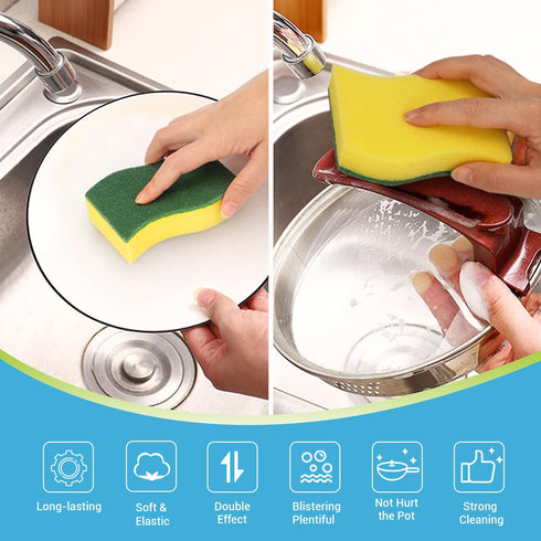 AIDEA Heavy Duty Scrub Sponge-50 Count, Eco Scrub Pads for Effortless Cleaning of Dishes, Pots, and Pans