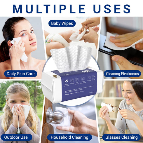 Ourmed Life Face Towels, Disposable Biodegradable Clean Facial Wash Cloth for Sensitive Skin, 600 Count