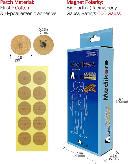 100pcs ACU-Magnetic Healing Patches, Pain Relief Like Acupuncture, Pre-attached to Plasters for Shoulder, Neck, Back