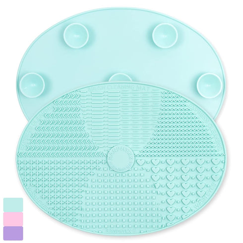 Makeup Brush Cleaner Mat, Silicone Brush Cleaning Pad with Suction Cup for Makeup Brush Cleaning