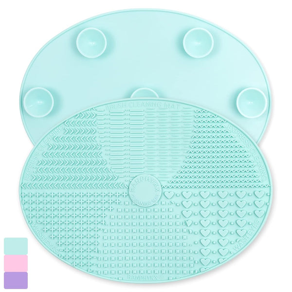 Makeup Brush Cleaner Mat, Silicone Brush Cleaning Pad with Suction Cup for Makeup Brush Cleaning