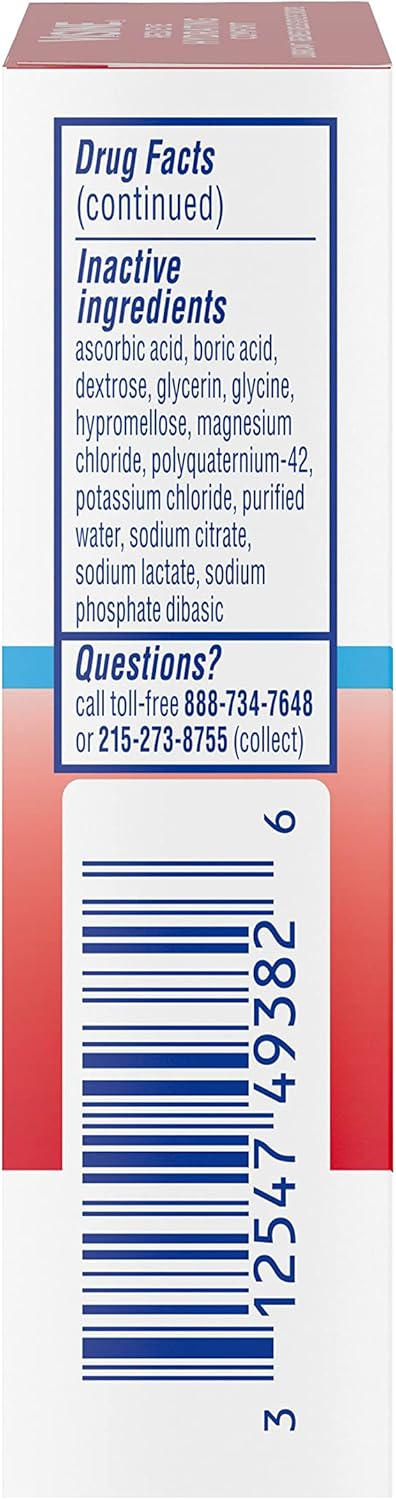 Tetrahydrozoline 0.28 oz Visine Red Eye Hydrating Comfort Redness Relief and Lubricant Drops to Help Moisturize