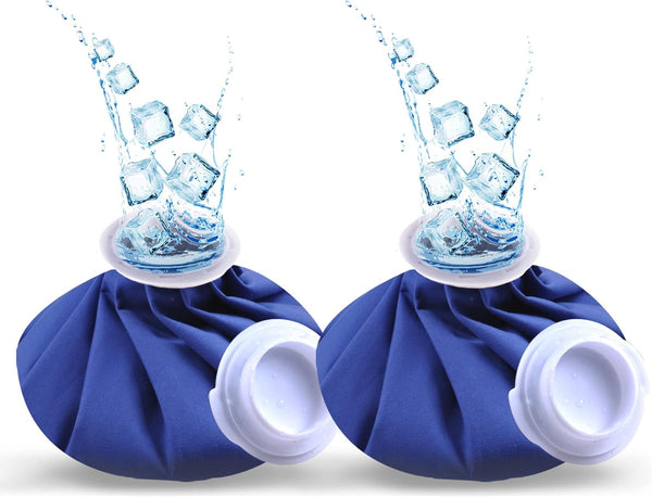 Ice Pack for Injuries, Reusable 2Pcs, Hot Water Bag for Therapy, No-Leak Elastic Ice Bag, Size 9" (Blue)
