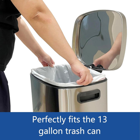 13 Gallon Tall Kitchen Trash Bags - Unscented 200 Count, Drawstring Garbage Bags, Ultral Strong, Leakproof, Sturdy