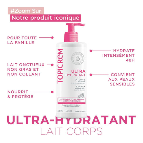 Topicrem Ultra-Moisturising Body Milk, 500 ml