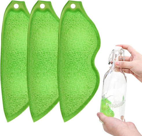 Bottle Cleaning Sponge, Beans-Shaped Reusable Sponge, Heat Resistant for Internal Cleaning of Small Mouth Bottles