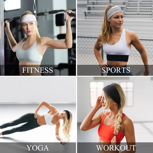 Huachi Wide Non-Slip Headbands, Workout Yoga Hair Accessories for Women