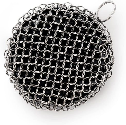 Solo Stove Cast Iron Scrubber, Food Safe, Heat Resistant, 304 Stainless Steel Cleaner for Pan, Grill, Wok Cleaning