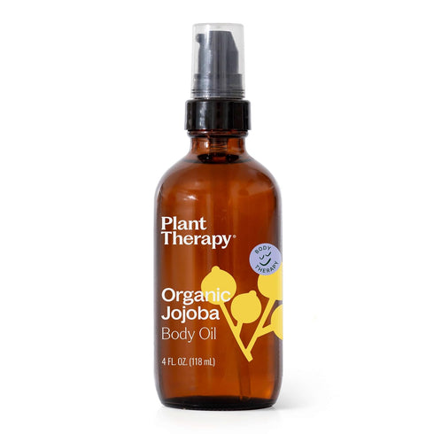 Organic Jojoba Body Oil 4 fl. oz (118 mL) for Aromatherapy, Essential Oil or Massage, Moisturizing for Hair and Skin
