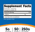 Nutricost L-Arginine (250 Grams) - Pure L-Arginine Powder, 5000mg Per Serving; 50 Servings