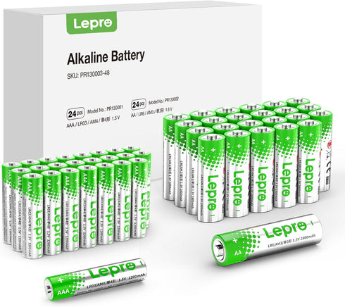 Lepro AA and AAA Batteries Combo Pack 48 Count, Batteries Variety Pack 2800mAh