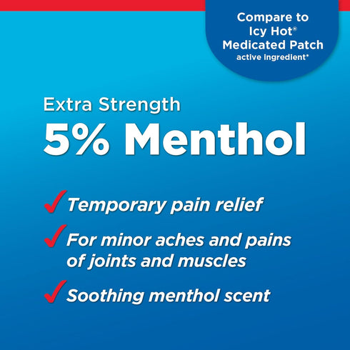 Amazon Basic Care Medicated Cold Hot Patch, 15-Count Box, 5% Menthol, 7.87” x 3.93”
