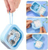 Prudiut Hair Tie Organizer, Small Hair Clip Jewelry Holder for Baby Teen Girl Women, Blue and White