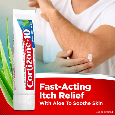 Maximum Strength Anti-Itch Cream with Soothing Aloe, 1% Hydrocortisone, 2 oz - Cortizone 10