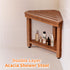 MISSEND 15 Shower Foot Rest in, Acacia Shower Stool for Shaving Legs,Corner Bath Shower Bench with Starage Shelf