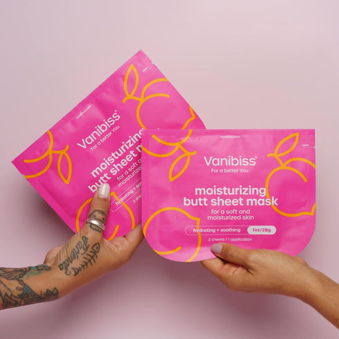 Vanibiss Butt Mask - Hydrating & Soothing Moisturizing Mask for Women, Collagen Skincare for Buttocks (4 Pack)