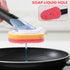 Set 10 Soap Dispensing Replacement Dish Brush Storage with PCS Sponge Refills & Holder - RIMAY Dispenser Scrub Cleaning