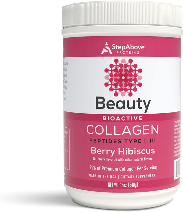 Beauty Collagen Peptides, Berry Hibiscus Flavor, 12 Oz