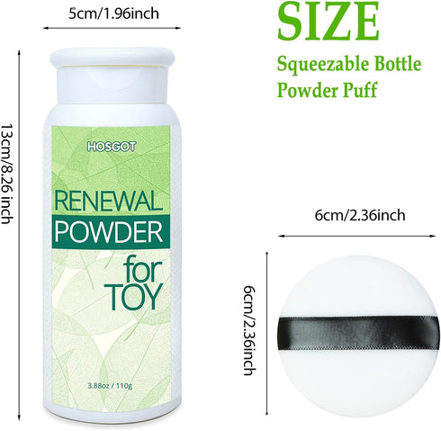HOSGOT Renewal Powder for Sex Dolls Male Masturbator Dildo, Sex Toy Cleaner Conditioning Care Powder, Renewing Keep Dry