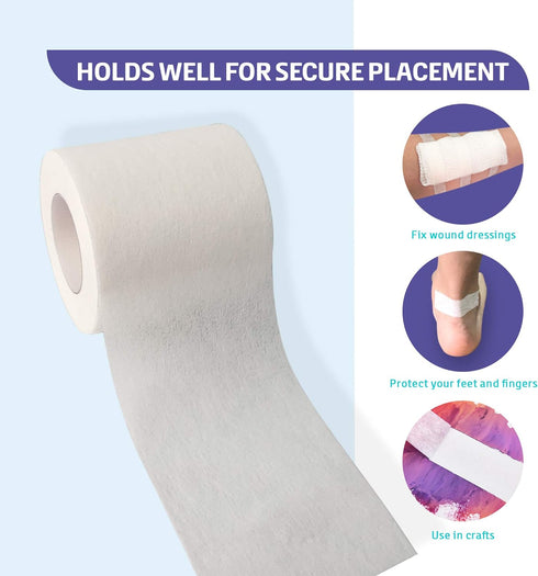 Conkote Soft Paper Surgical Tape, 2" x 10 Yards, Gentle Adhesion and Hypoallergenic, 6 Rolls