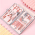 Nail Clippers and Beauty Tool Portable Set,Rose Gold Stainless Steel Manicure Set 18 in 1, Pedicure Tools with Leather Bag for Home,Gift Giving, Beauty Salon