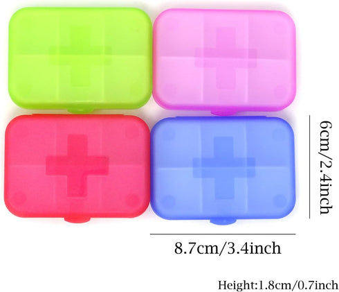 Honbay 4PCS 6 Compartments Waterproof Plastic Pill Organizer Box Case for Daily or Travel Use