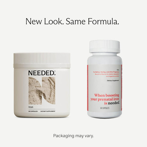 Needed. Iron for Prenatal, Pregnancy, Breastfeeding, Postpartum | Thyroid Function, Immune Support, Energy, Birth Weight, Baby's Neural Development | 60ct