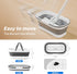 oshang OG7 Flat Mop and Collapsible Bucket, Mop and Bucket for Floor Cleaning, Foldable with Wheels, 2 Microfiber Pads
