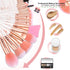 DUAIU Professional Makeup Brushes Set 16PCS Marble Handle with 4PCs Sponge Blenders Foundation Brushes Eyeshadow Brush Lip Brush Silicone Face Mask Brush Make Up Tool