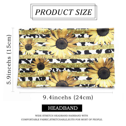 Olbye Wide Boho Headbands, Nonslip Floral Turban Hair Scarfs for Women Girls, Workout Yoga Accessories