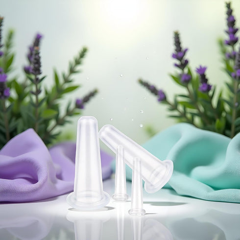 Xinjincang 4Pcs Set Massage Cupping Silicone Mini Facial Cups Face Massager Helper Skin Care Neck Back Eyes Massaging