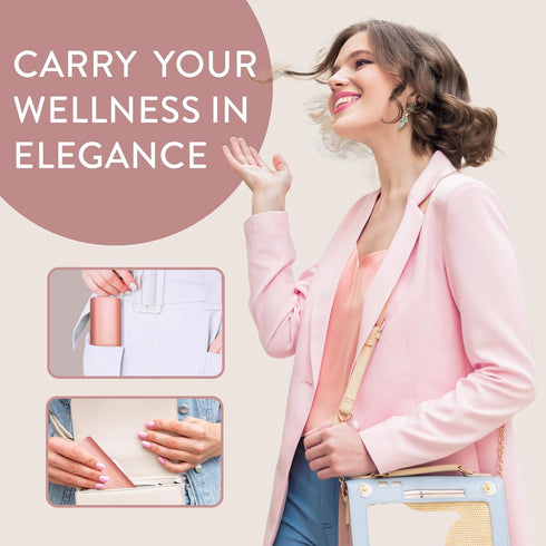 Pretty Pill Box Set - Compact Daily Pill Organizer for Vitamin Management, Travel Essentials for Women & Men - Rose