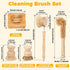 YMKWZ 10 Set, Pcs Bamboo Dish Brush Wooden Dish Brush with Long Handle Cup Brush, Short Handle Sisal & Coarse Brushes
