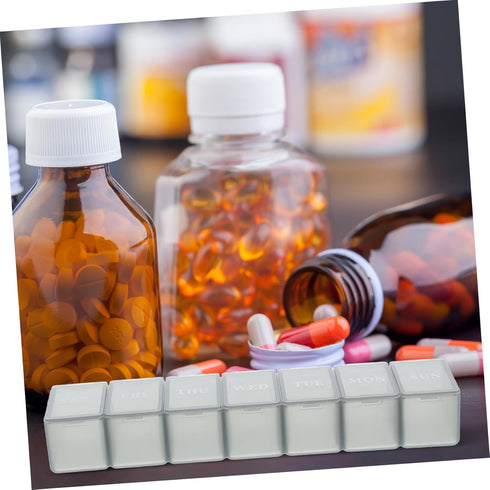 Weekly Pill Organizer for Vitamins and Medications Compartment Transparent Design Easy to Carry Separate Storage