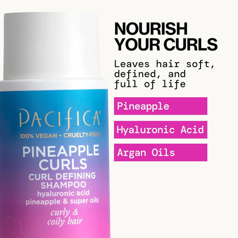 Pacifica Beauty 12.0 Fl Oz Pineapple Curls Curl Enhancing Shampoo - Hydrating & Frizz Control, Vegan