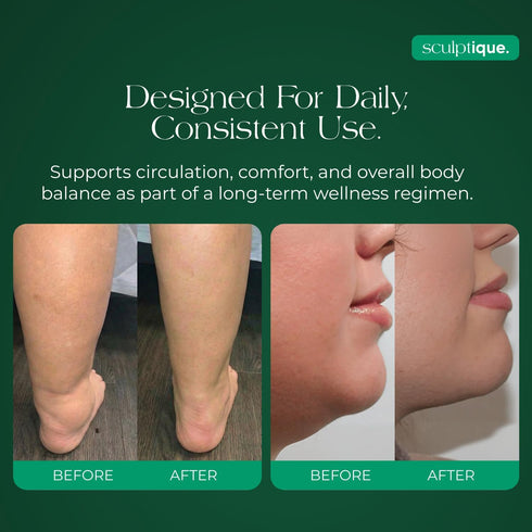 Sculptique 60 Lymphatic Drainage Supplement Lymphatic Drainage Capsules with Dandelion, Burdock, Cleavers & Echinacea